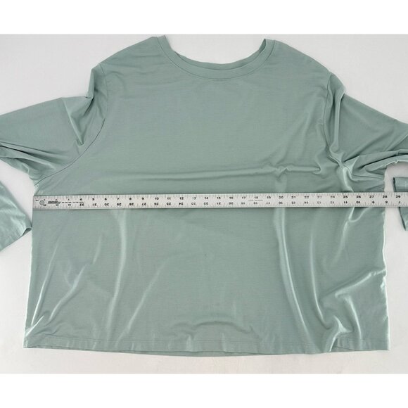 A New Day Plus Size Muted Green Lyocell Blend Round Neck Shirt Sz 3x‎ Modest - Picture 9 of 9